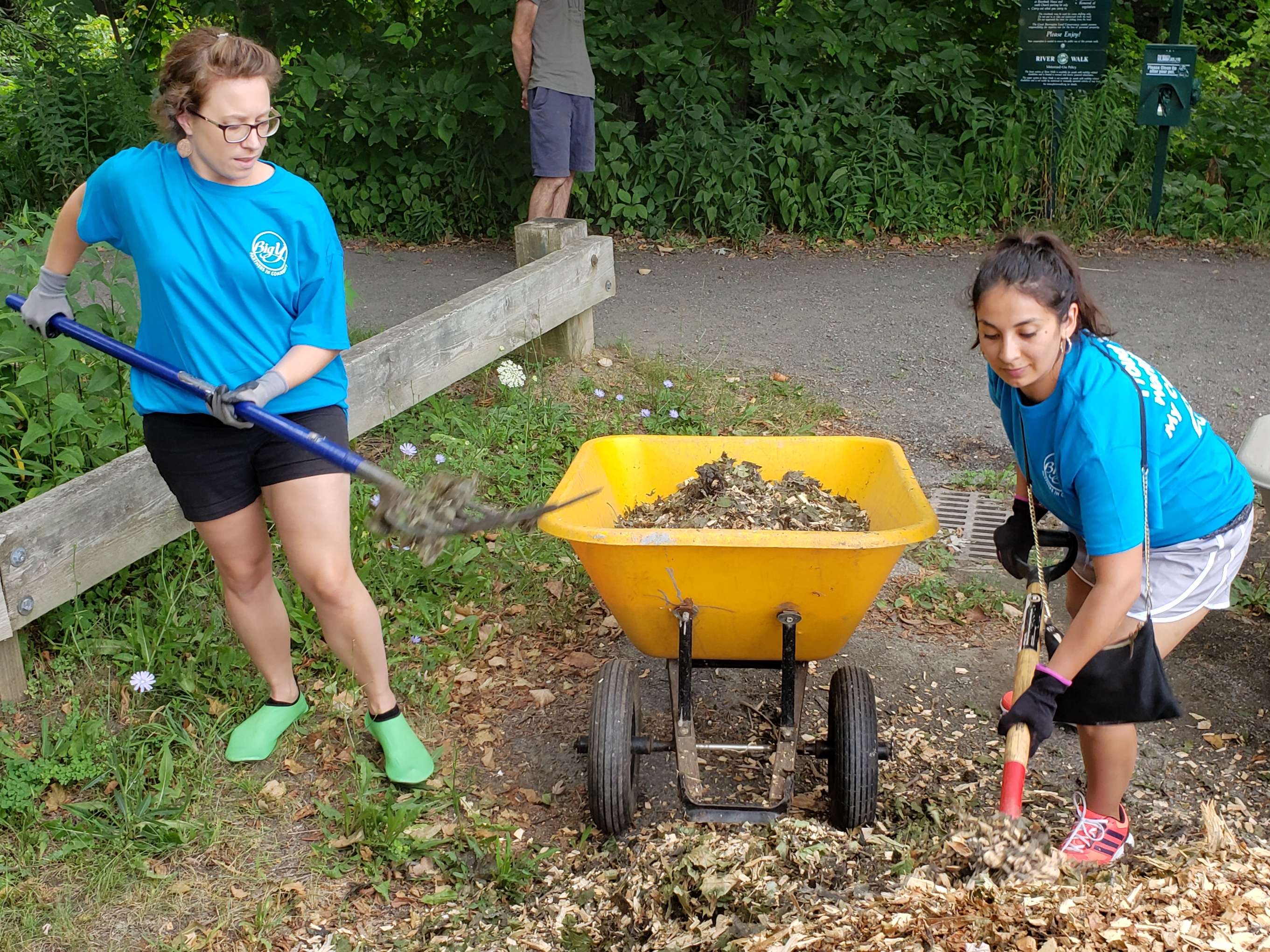 7. but now River Walk's Nature Trail is blanketed with local mulch that will help protect the riverbank from compaction and hold in moisture to support the  growth of vital vegetation