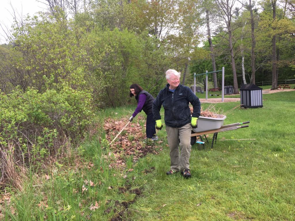 The new pollinator garden was trimmed and edged.