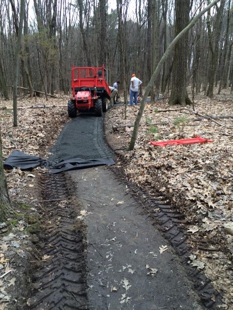 Peter Jensen worked with volunteers (Ron and Sharon Meyers Dlugosz) a fellow trail builder (Rachel) and Greenager crew member (Jesse) and in 5 work days completed the newly accessible portion of the Loop Trail.