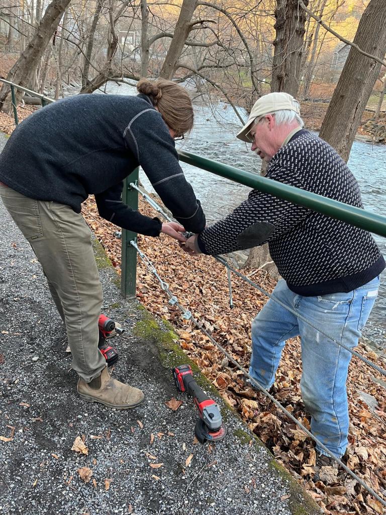 Every job takes preparation and planning, With this endeavor, considerable time was spent to find the best hardware! It was amazing to see new bolts and turn-buckles being installed along the entire walkway.