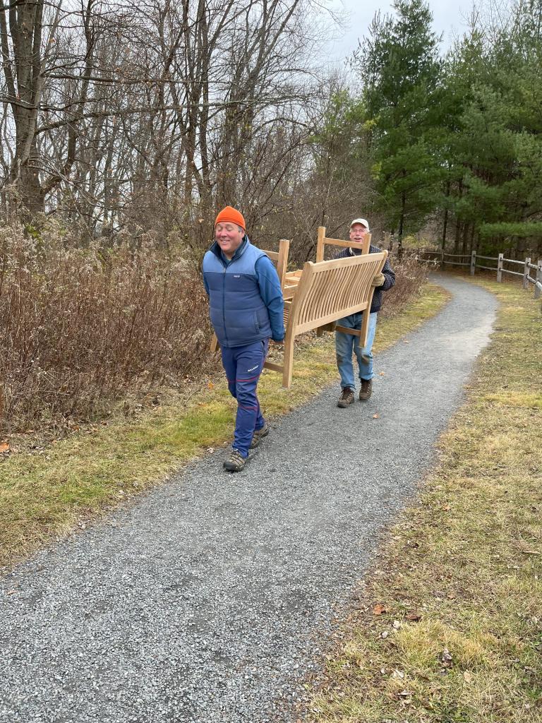 Two new benches were installed by GBLC on the Riverfront Trail in time for Thanksgiving.