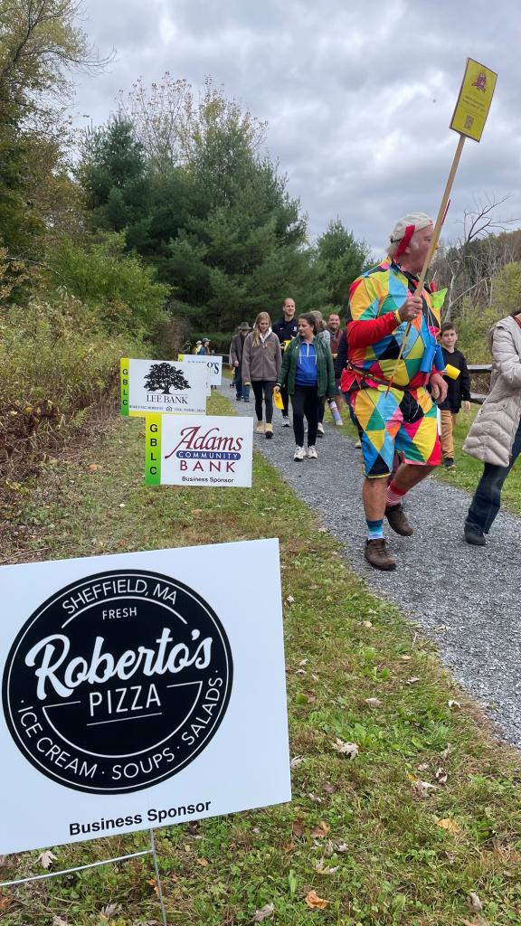 Roger the Jester helped to keep the walking lively!