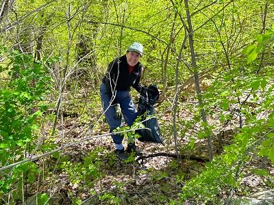 Marina went after litter, something she does weekly on her own time!