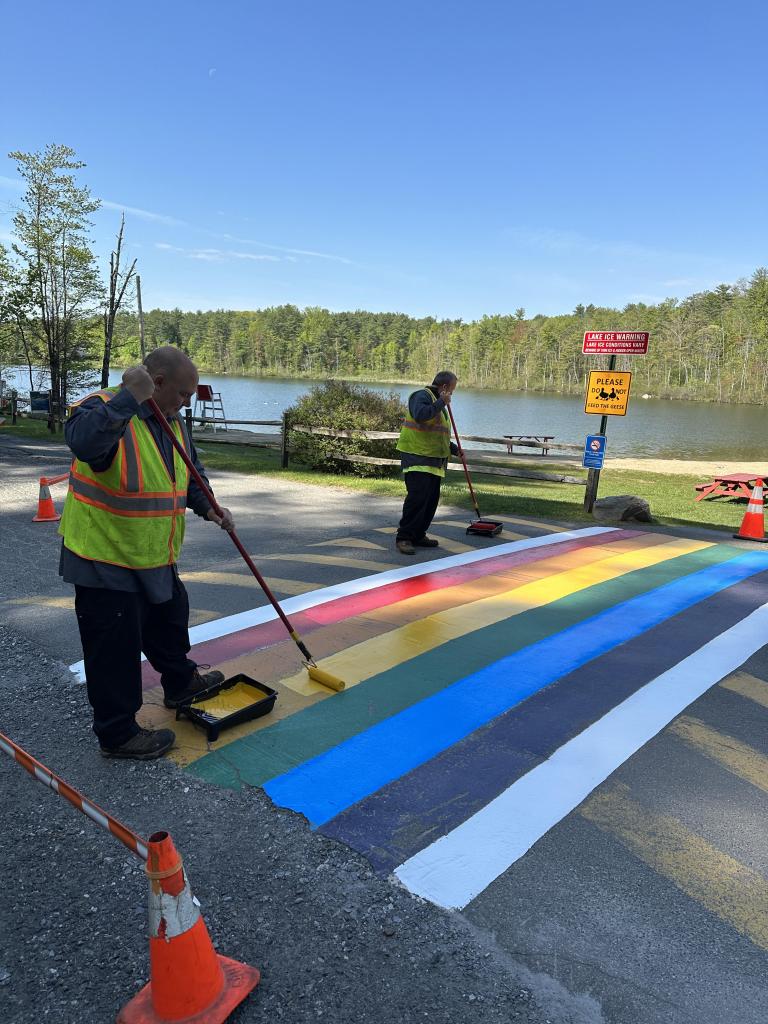 PS: Thanks to our GB DPW are refreshing rainbows across town - that means safe crossing at Lake Mansfield!