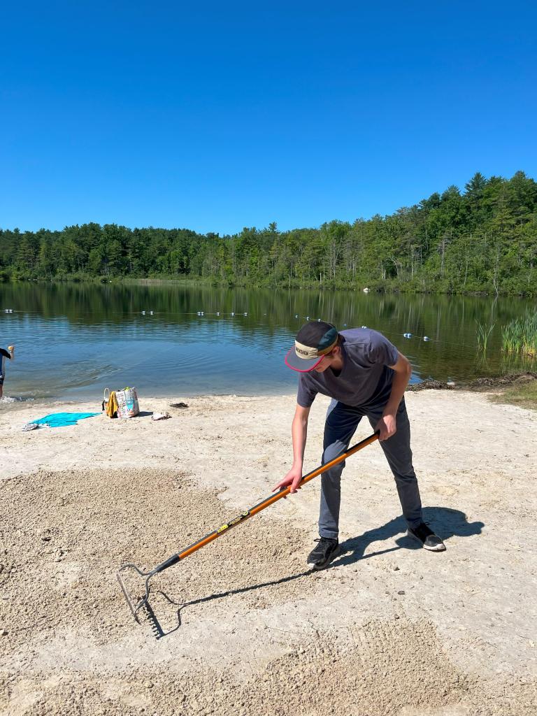 and give new sand a good raking.