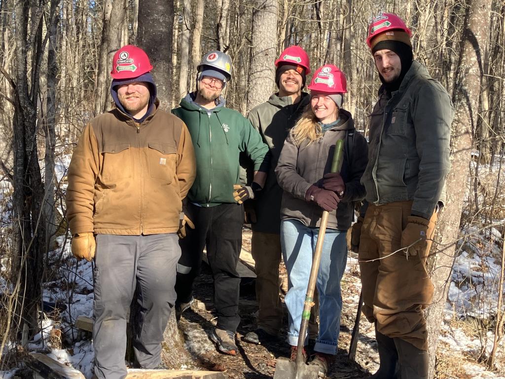 The Greenagers winter trail crew is a hearty bunch! Challenged but undaunted by servely cold conditions, they worked to complete a much needed improvement at the Pfeiffer Arboretum