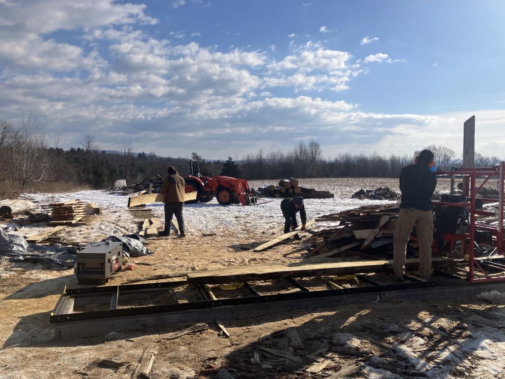 The work began offsite with the milling of lumber needed to complete the project