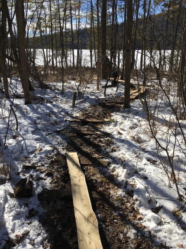 The replacement locust, milled by Greenagers, needed to be carefully chosen to fit pre-existing footers