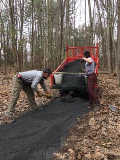 Peter Jensen, trail Guru, returned to Lake Mansfield Trails to direct and complete this project 