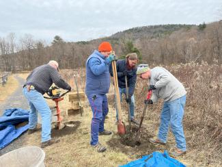 GBLC volunteers install 2 new benches on the Riverfront Trail