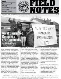Great Barrington Land Conservancy Newsletter Cover - 2013