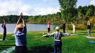 Fall yoga at Lake Mansfield 9AM to 10 PM with Sent Reis 